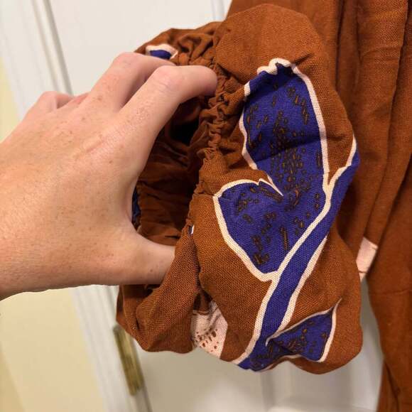 City Chic Rust Brown Puff-Sleeve Maxi Dress – Smocked Back MSRP $159 - Picture 7 of 12